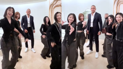 Alex Pereira dances with K-Pop Girls