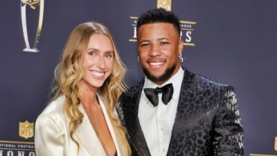 Anna Congdon and Saquon Barkley attend the 12th annual NFL Honors at Symphony Hall