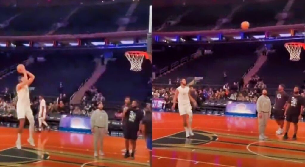 Fans laughed at Ben Simmons after he missed all shots during warm up