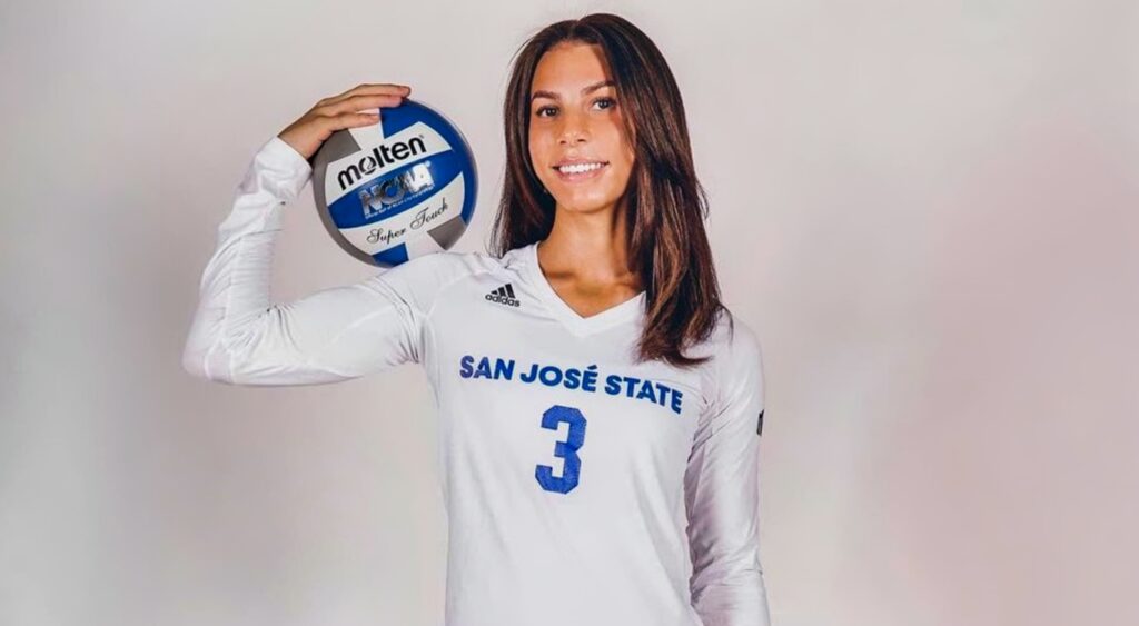 Blaire Fleming posing in volleyball attire