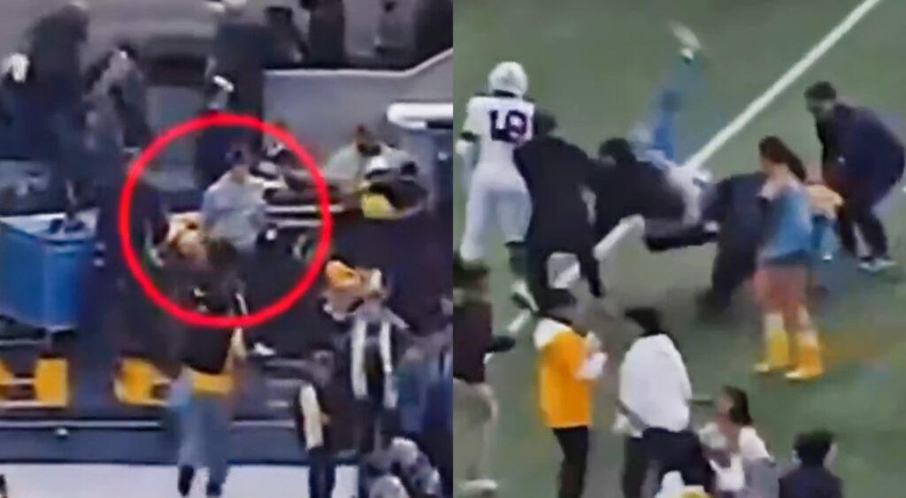 California Golden Bears EQ guy tackling fan