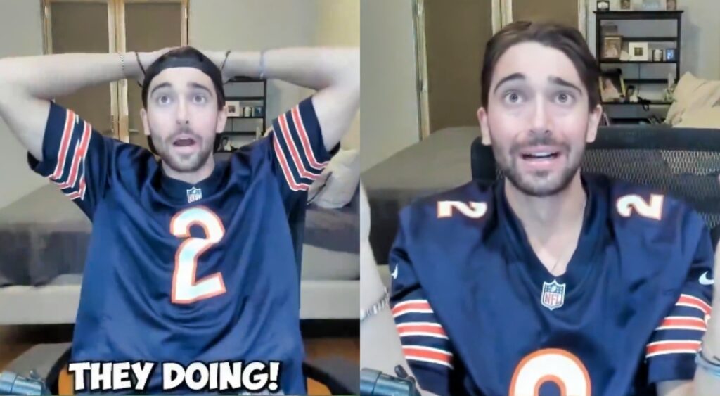 Chicago Bears fan in distress