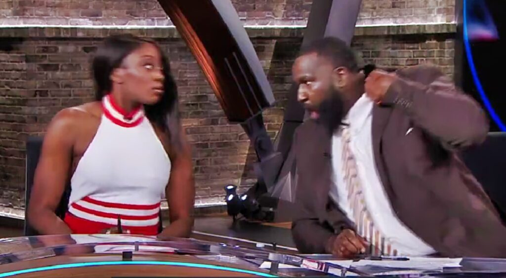 Kendrick Perkins barked at co-host Chiney Ogwumike