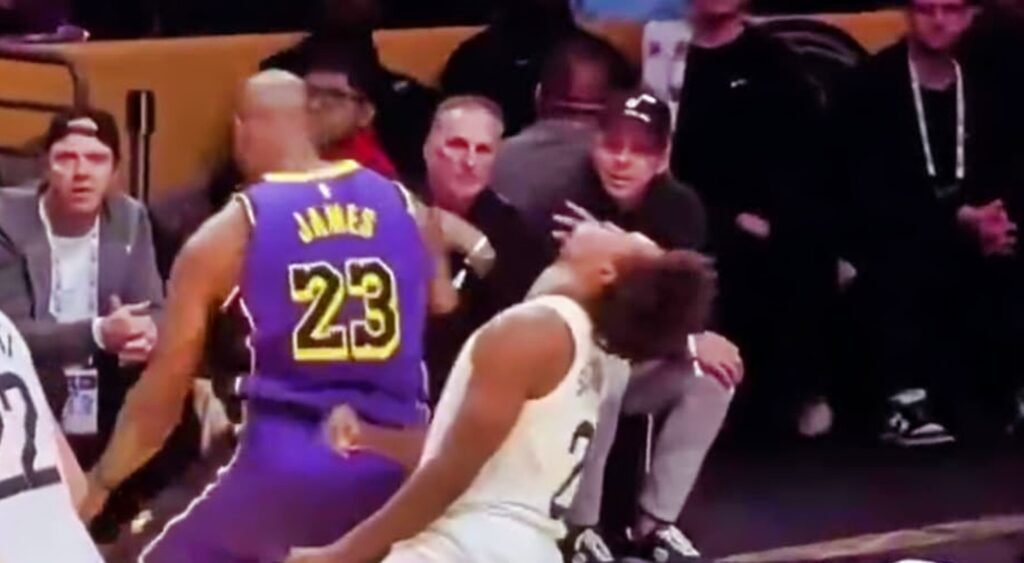 Cameras Caught Collin Sexton's Hilarious Flop On LeBron James During Lakers-Jazz Game