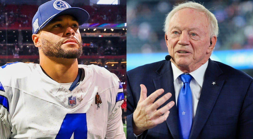 Photos of Dak Prescott and Jerry Jones