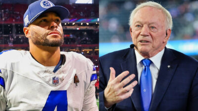 Photos of Dak Prescott and Jerry Jones