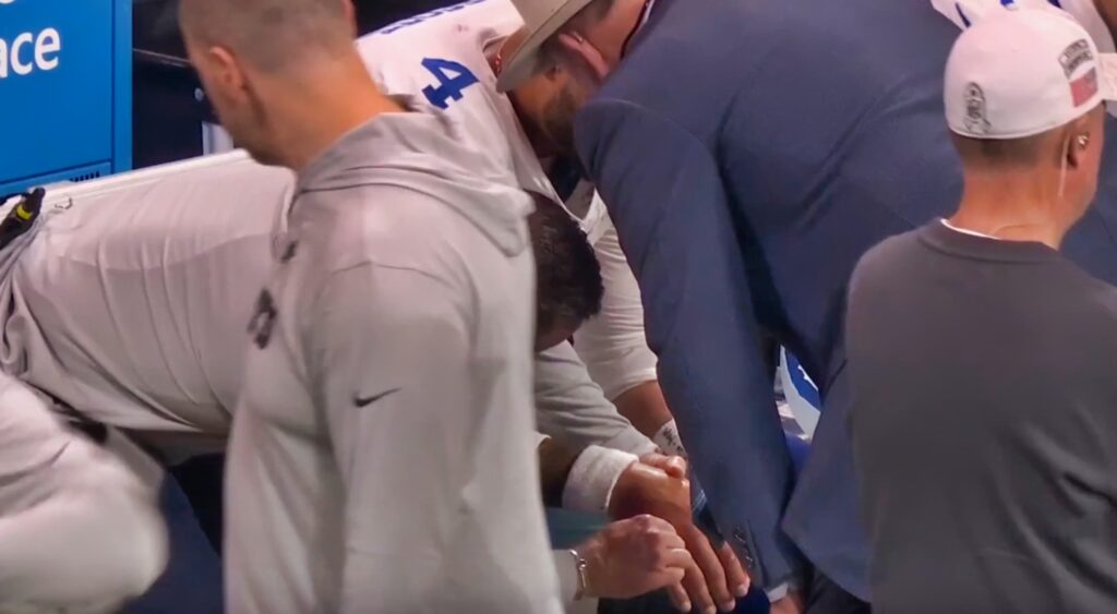 Dak Prescott on sidelines