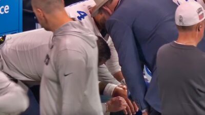 Dak Prescott on sidelines