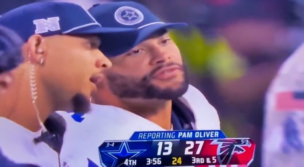 Dak Prescott  on sidelines