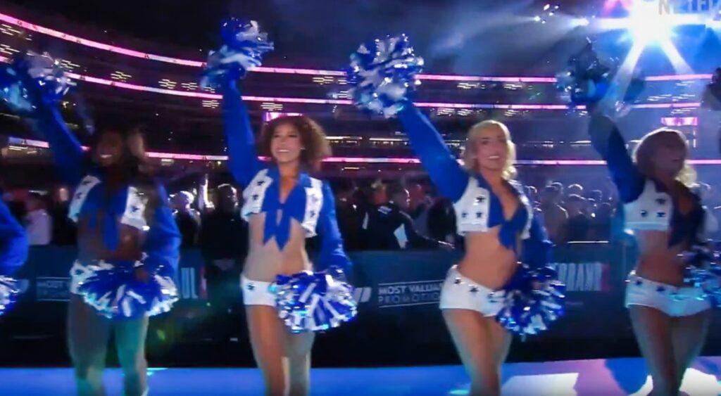 Dallas Cowboys cheerleaders performing