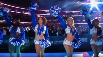 Dallas Cowboys cheerleaders performing