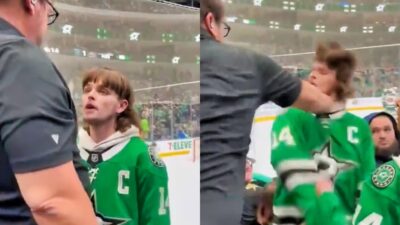 Dallas Stars fans fighting in stands