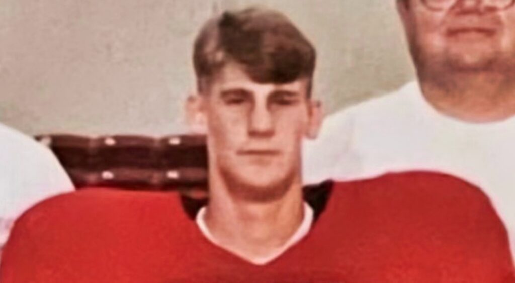 Dan Campbell's high school football photo.