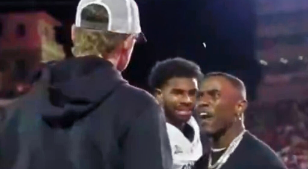 Deion Sanders Jr. confronting ball boy