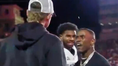 Deion Sanders Jr. confronting ball boy