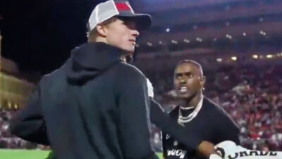 Deion Sanders Jr. confronting a ball boy