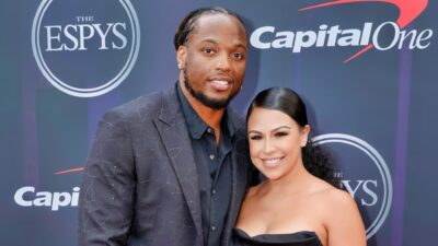 Derrick Henry and Adrianna Rivas attend the 2021 ESPY Awards