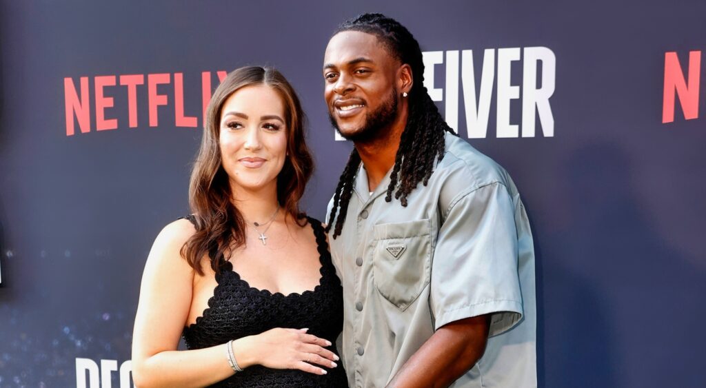 Devanne Villarreal and Davante Adams attend the Los Angeles Premiere of Netflix's series 