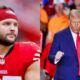 Donald Trump dancing and Nick Bosa in uniform