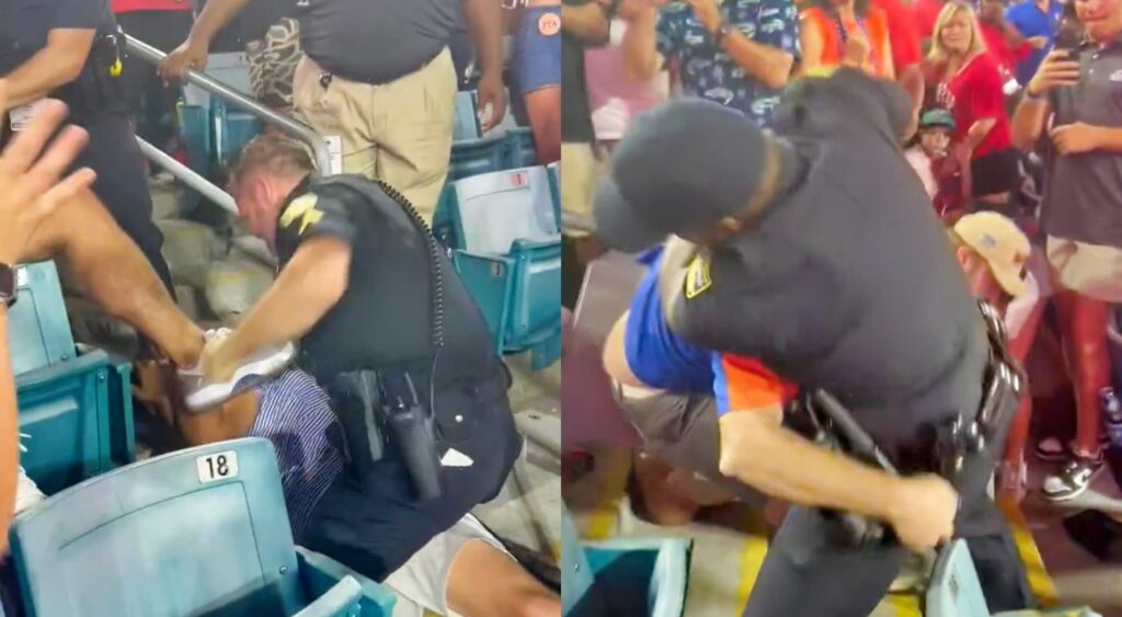 Fight between fans and police officers at Georgia-Florida game