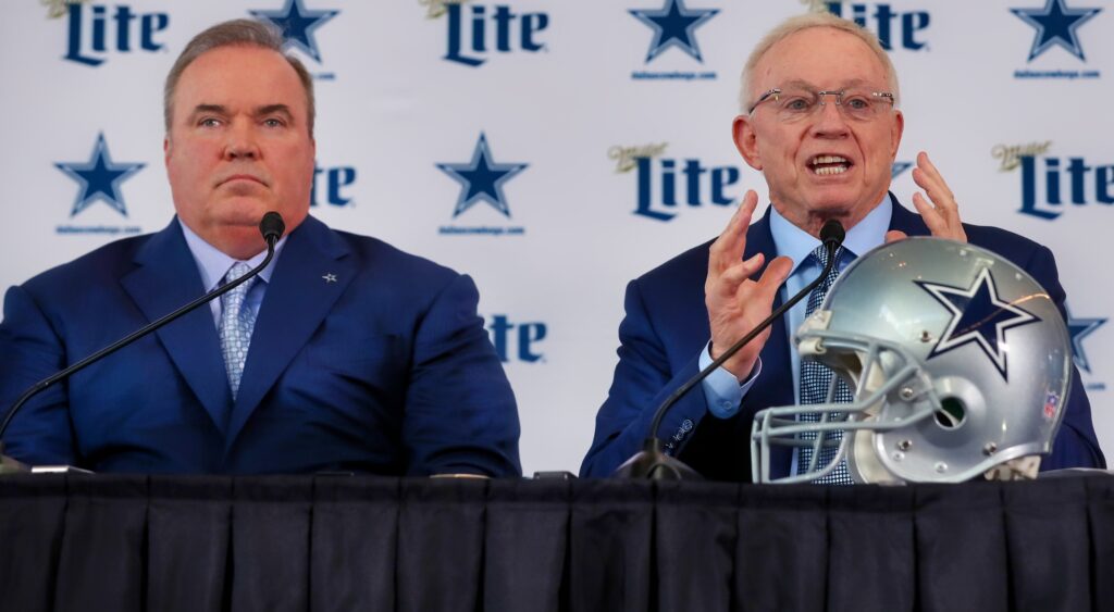 Jerry Jones and Mike McCarthy at press conference