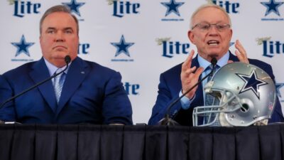 Jerry Jones and Mike McCarthy at press conference