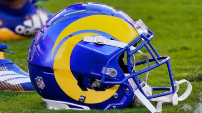 Photo of Rams helmet for article on Demarcus Robinson