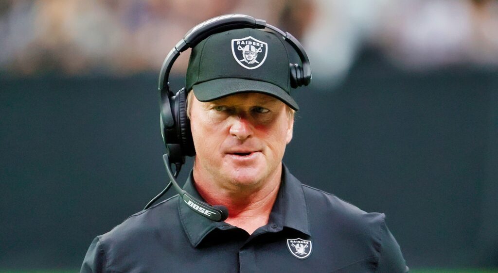 Jon Gruden coaching the Las Vegas Raiders