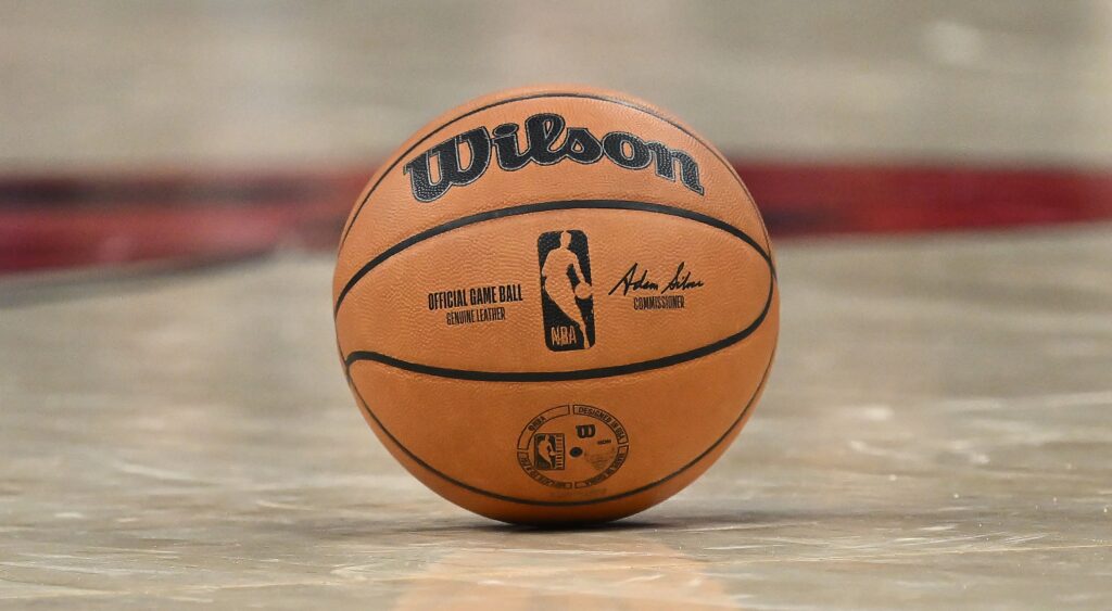 NBA Basketball on the court.