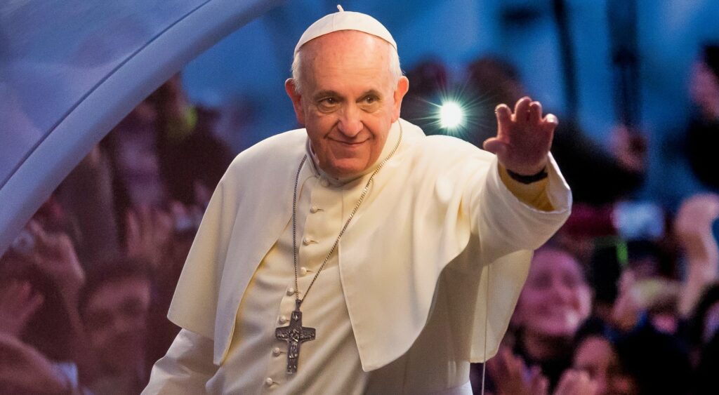 Pope Francis waving