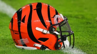 Cincinnati Bengals helmet on ground