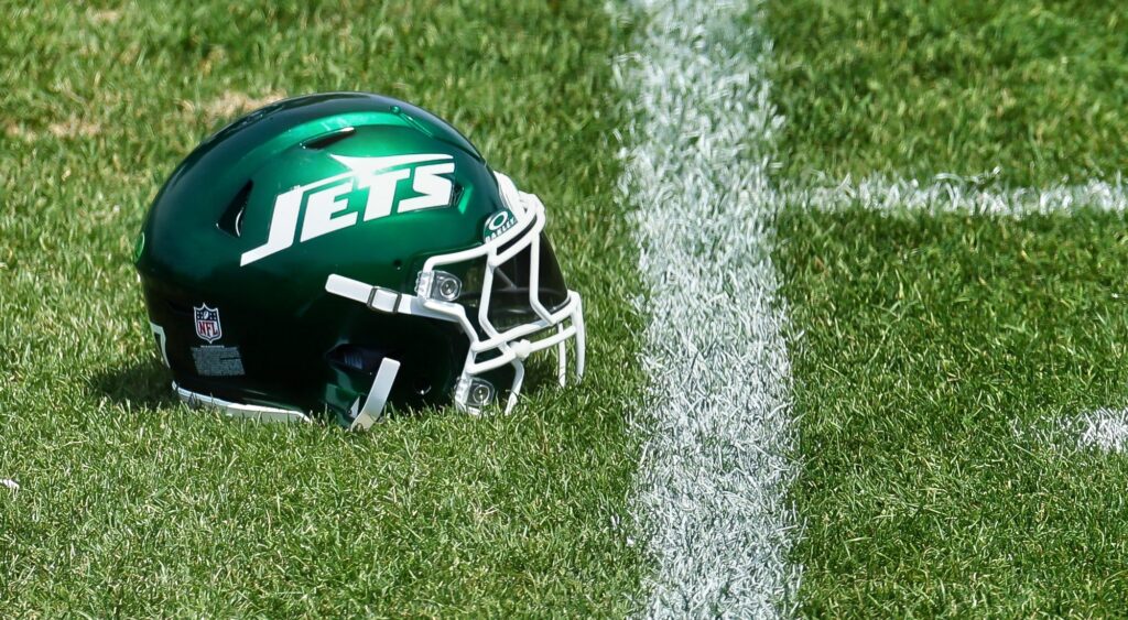 New York Jets helmet  on ground