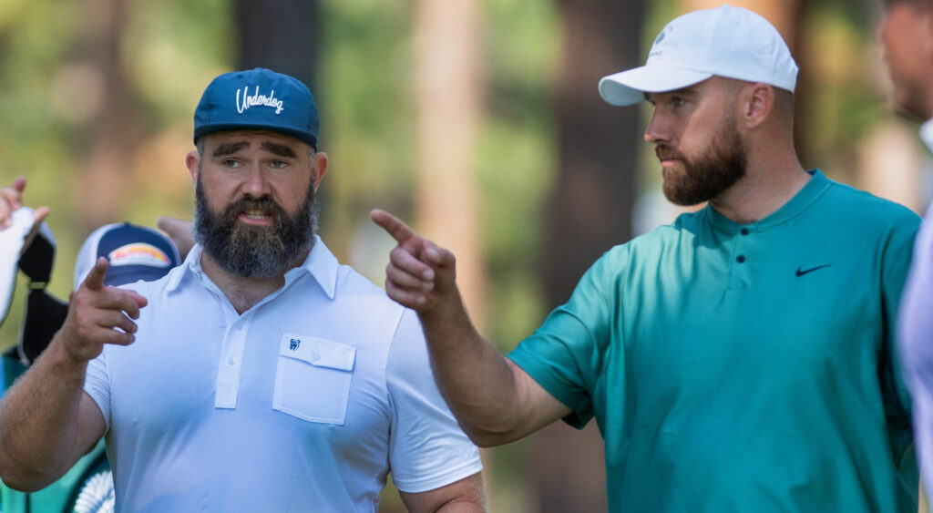 Jason Kelce with brother Travis Kelce