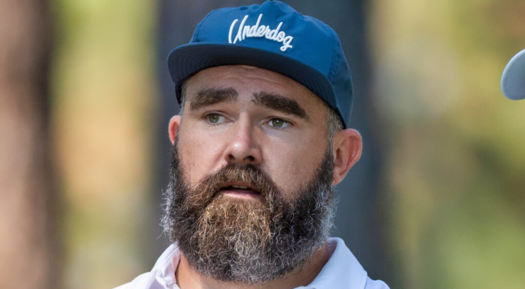 Jason Kelce wearing a cap