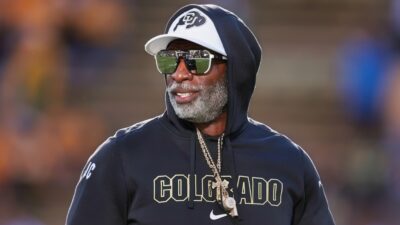 Deion Sanders in a Colorado hoodie