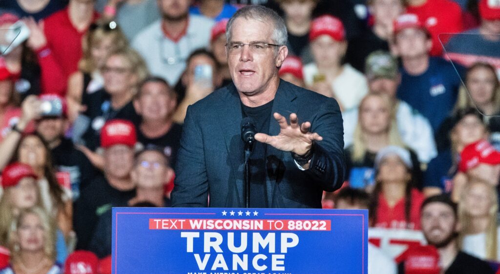 Former american football quarterback Brett Favre at Trump rally