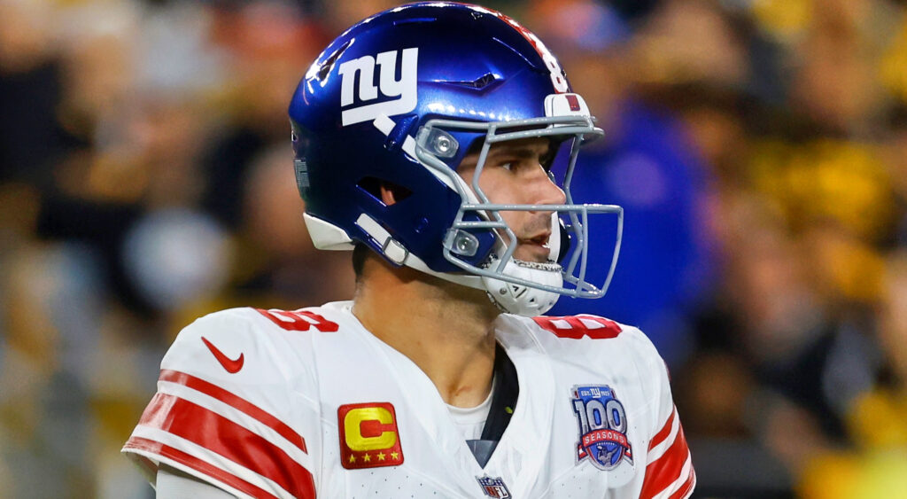 Daniel Jones in Giants gear