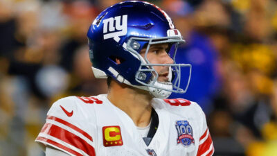 Daniel Jones in Giants gear