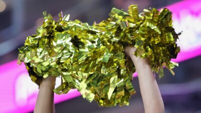 Cheerleader Pom poms being held