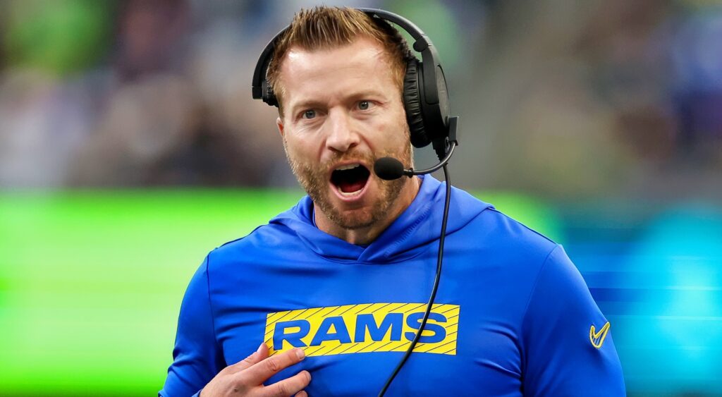 Sean McVay coaching a game.