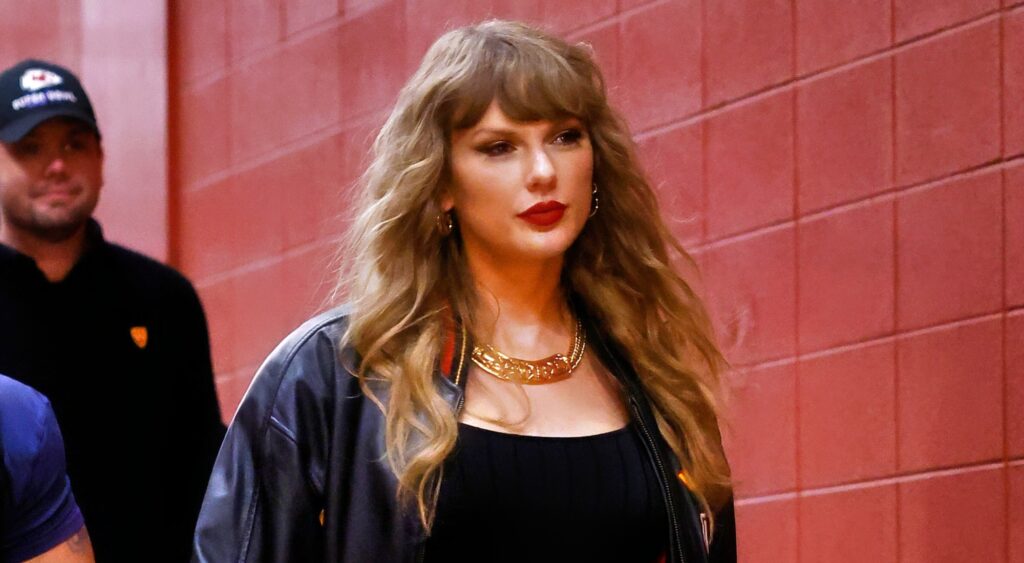 Taylor Swift arriving at Kansas City Chiefs game.