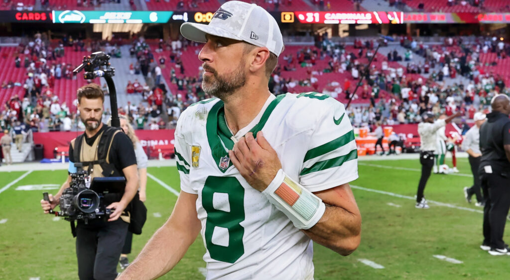 Aaron Rodgers in Jets gear