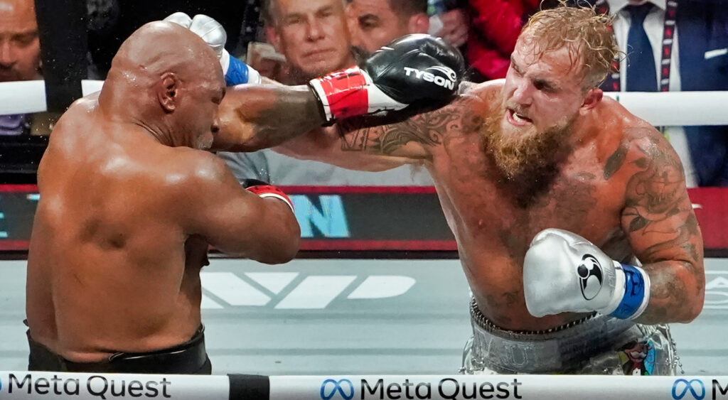 Mike tyson fighting Jake Paul