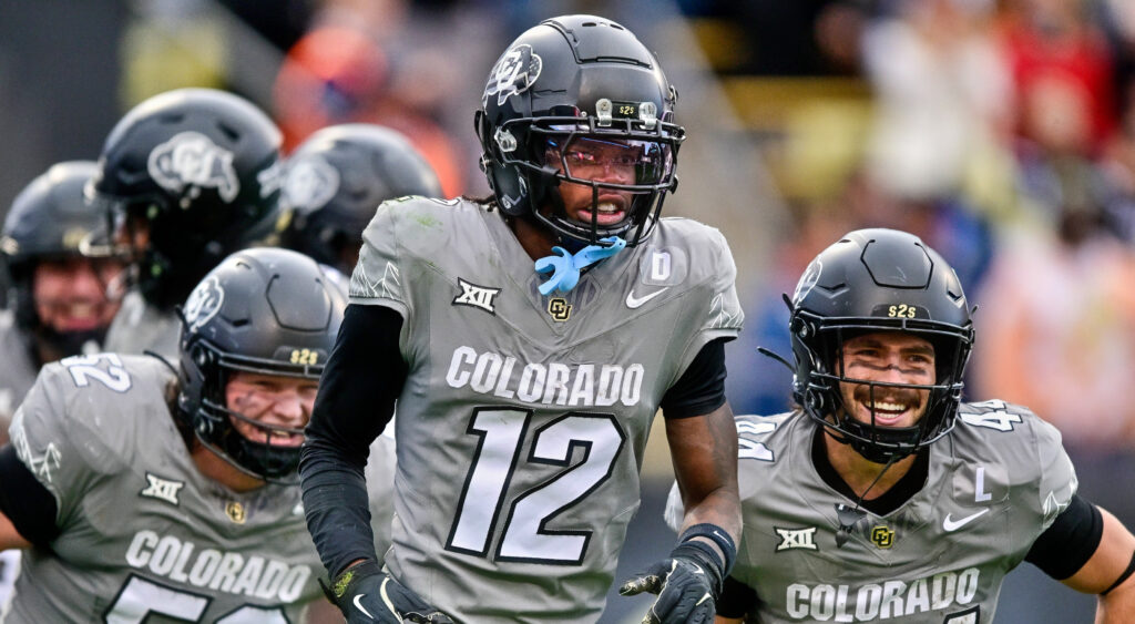 Travis Hunter with Colorado teammates