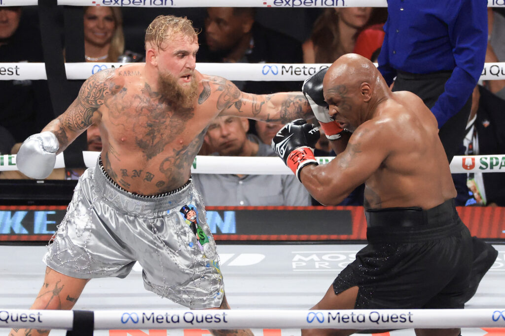 Mike Tyson fighting Jake Paul