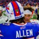 Patrick Mahomes and Josh Allen hugging