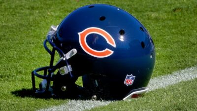 Chicago Bears helmet on ground