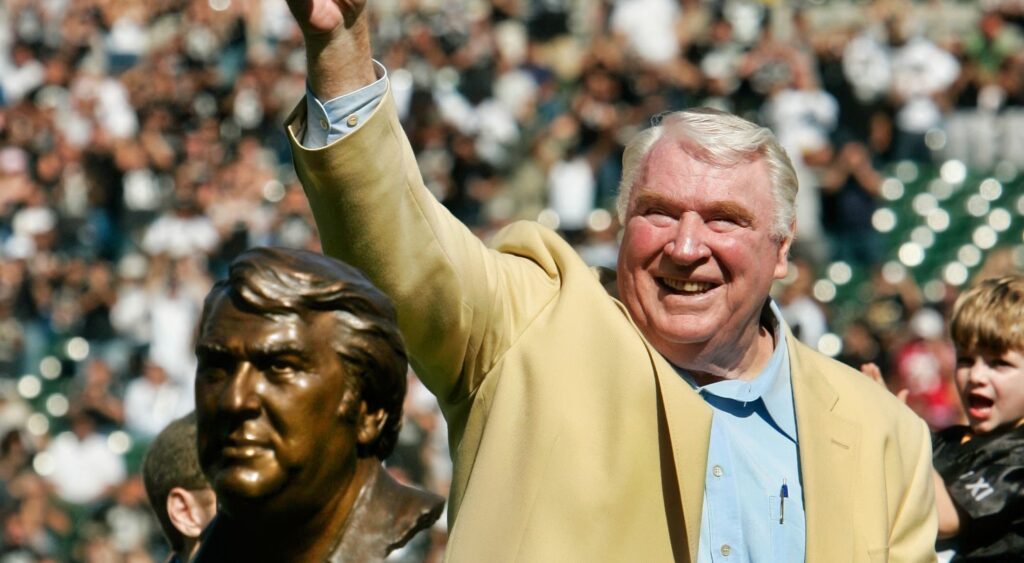 John Madden accepting Hall of Fame bust