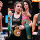 Photos of Jake Paul, Katie Taylor, and Amanda Serrano