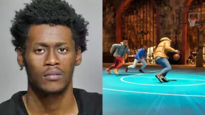 Jalin White mugshot (left) & NBA 2K gameplay (right)